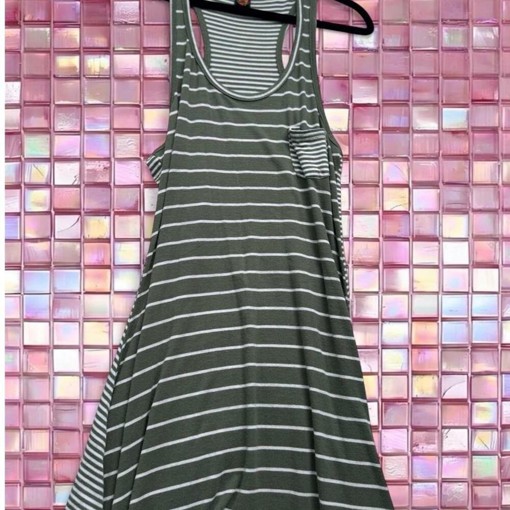 Poof green white striped
